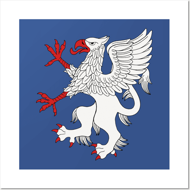 Griffin Rampant Argent Wall Art by AzureLionProductions